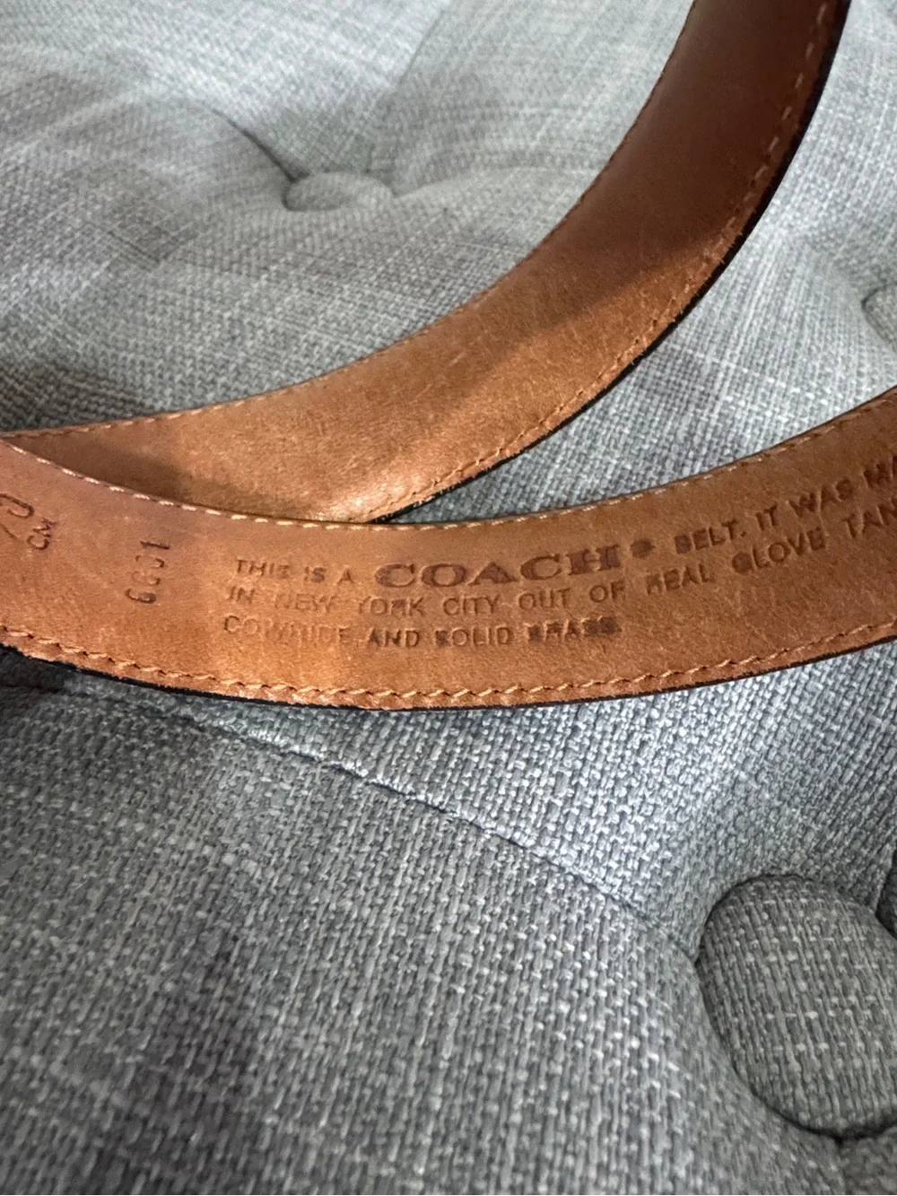 Coach vintage black leather belt brass hardware - Picture 5 of 10